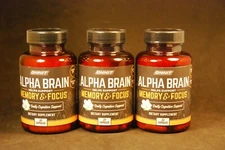 Three Onnit Alpha Brain Memory & Focus Capsules - 30x3=90 capsules