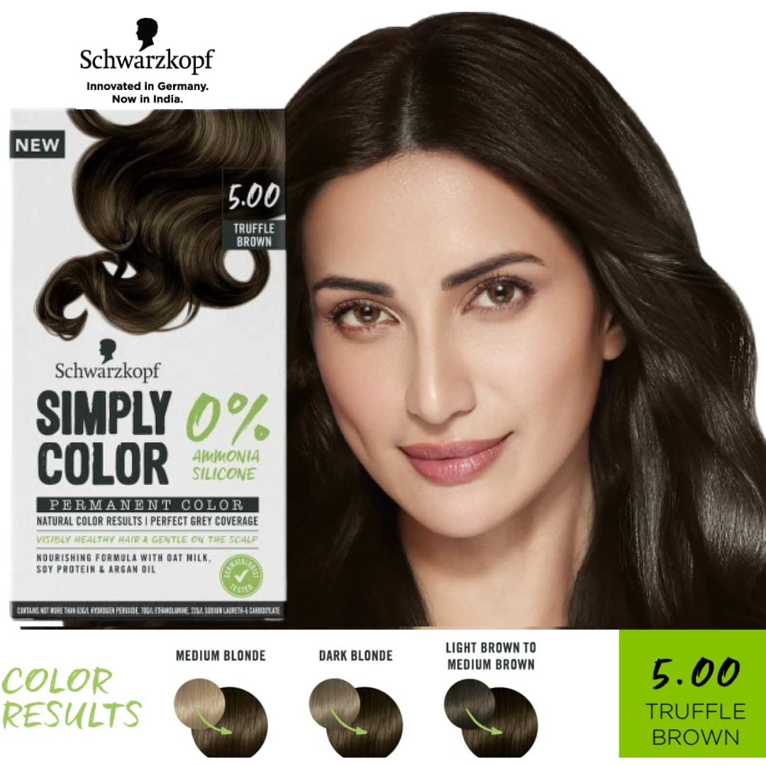 Schwarzkopf Simply 142.5ml Color 5.00 Medium Brown 0% Ammonia 100