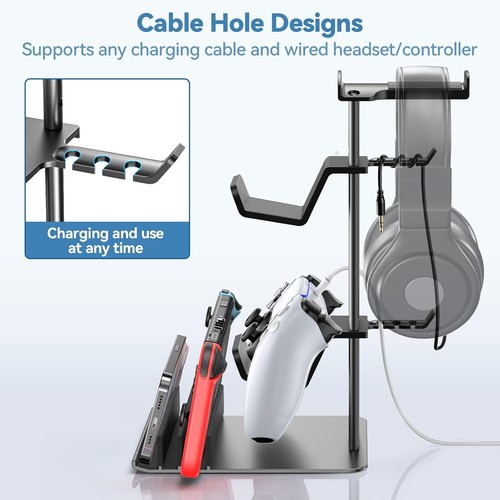 Soporte para auriculares, soporte para controlador y soporte para auriculares para escritorio, soporte para auriculares - Imagen 2 de 7