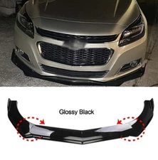 Front Bumper Lip Spoiler Splitter Body Kit Glossy Black 4Pcs