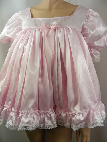 sissy ADULT baby PINK SATIN LACE dress PLUS SIZES AVAILABLE - Picture 9 of 11