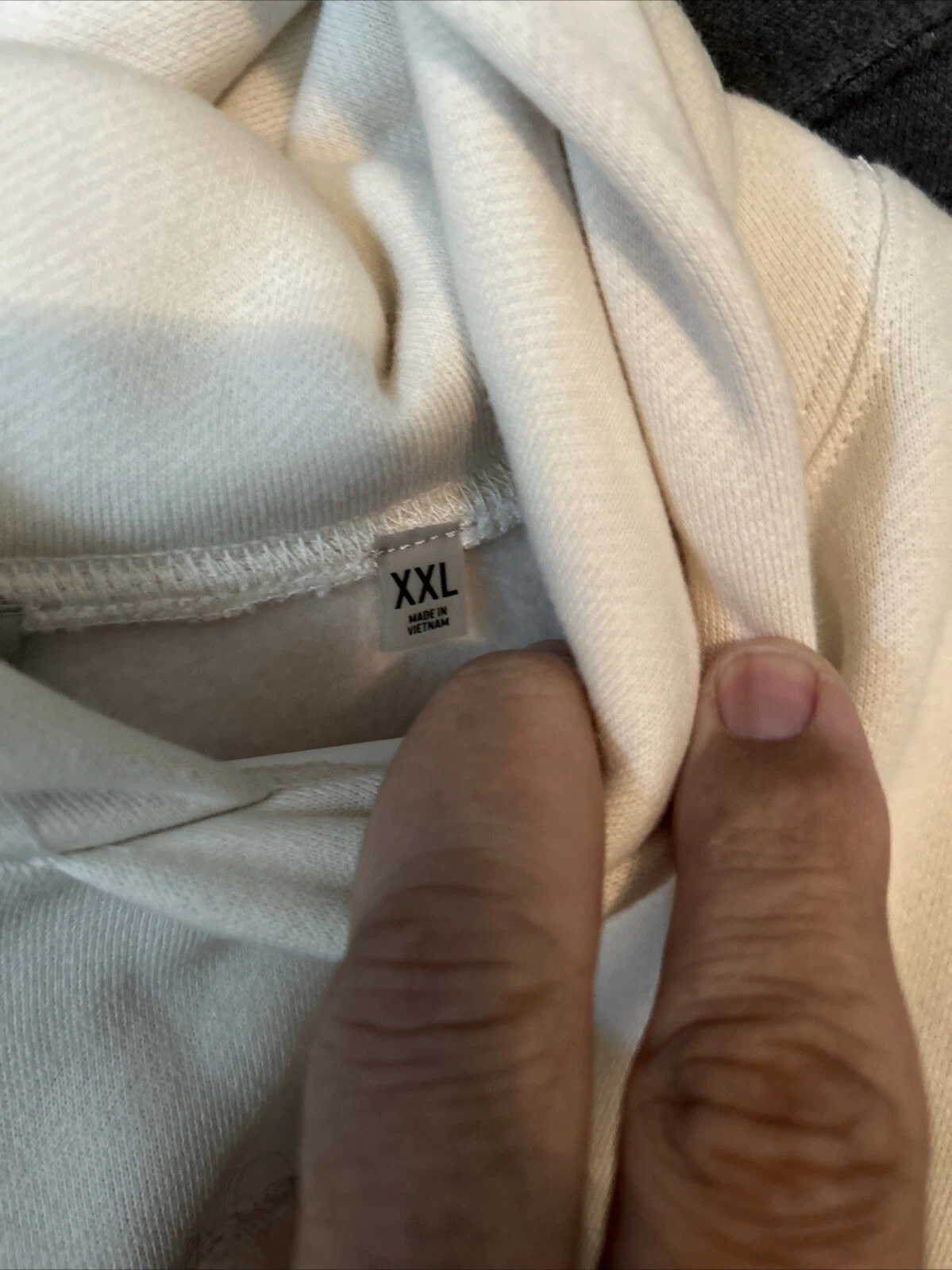 Felpa con cappuccio rilassata Fear Of God Essentials guscio d'uovo (192SU222090F) da uomo taglia 2xl