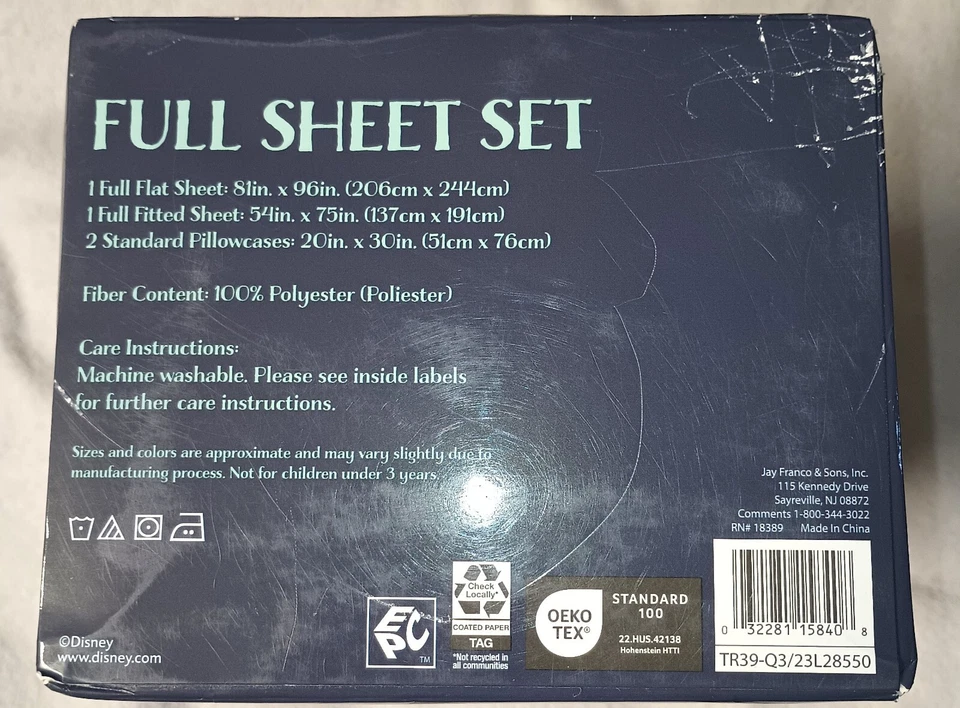 Juego de sábanas de 4 piezas Disney Wish tamaño completo uno sábana completa y ajustable dos fundas de almohada Foto 3 de 4