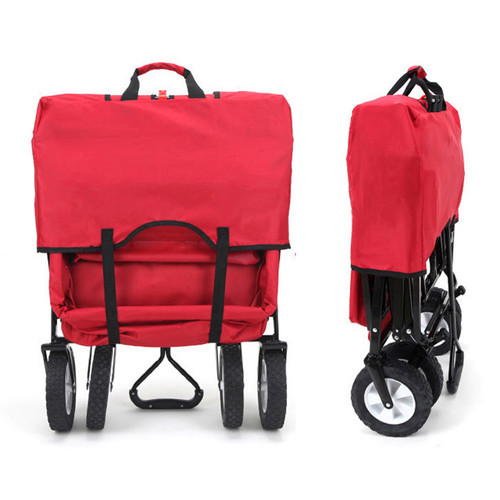 Faltbarer Bollerwagen Handwagen Klappbar Transportkarre Gerätewagen Rot Garten - Bild 3 von 3
