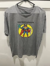 RARE Fourstar-Man Super Marijuana Man Grey  T-Shirt Chronic Skate Sz L
