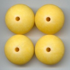 12 VINTAGE YELLOW WASHED ACRYLIC 12x26mm. DISC SPACER BEADS 5127
