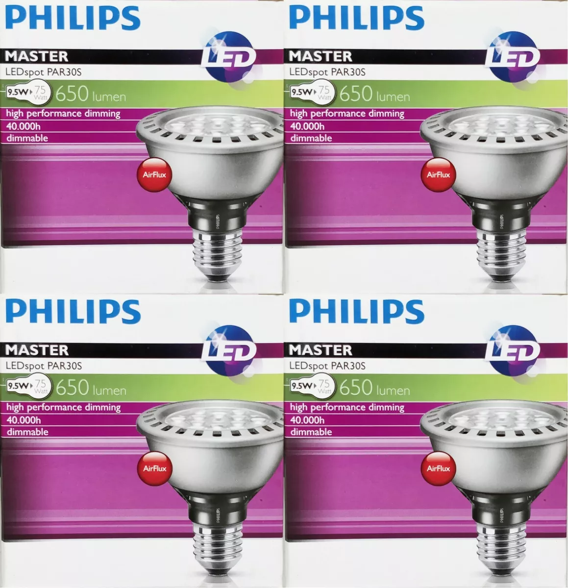 4 x Philips Master Dimmable LED PAR30 Spot Light Globes 9W E27 Screw Warm 8718291714347 | eBay