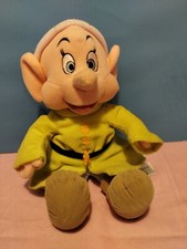 Disney Store DOPEY Plush Snow White Stuffed Toy 11" Sitting