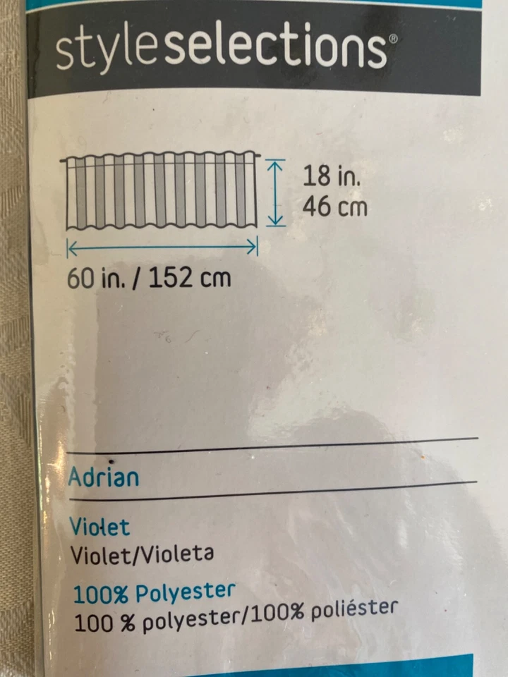 Home Style Selections Back Tab Valance Violet. Adrian. 60in x 18in. NEW - Image 4 of 4