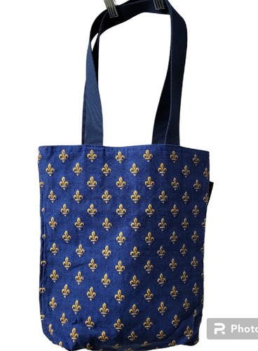 Borsa tote bag tracolla libro arazzo blu tessuto in fiandra belga regalo - Foto 2 di 11