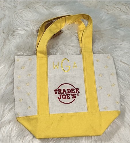 Bolso de Mano Bordado Personalizado Trader Joe's Rojo Amarillo Lona - Imagen 2 de 2