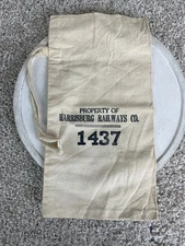 1437 Properties of Harrisburg Railways Co Canvas Drawstring Bag White