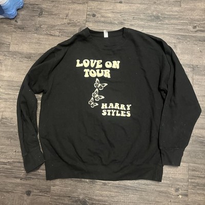 Women's 2XL Love on Tour Harry Styles Sweatshirt One Direction Black Crew
