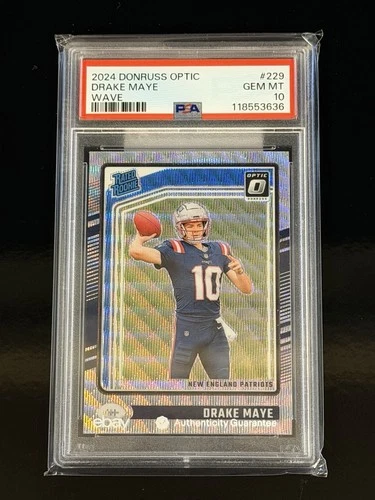 2024 Panini DonRuss Optic #229 Drake Maye Rated Rookie Wave /300 PSA 10 RC 🔥