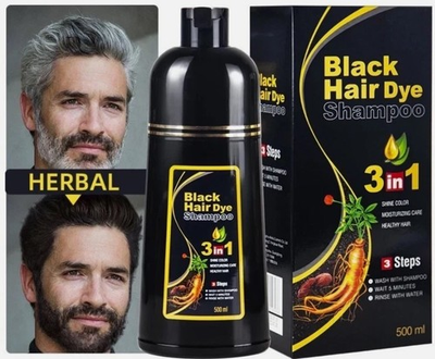 #ad #ad 3 in 1 Hair Dye Shampoo Instant Color Herbal Ingredients Black Dark Brown 500ml $12.79