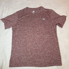 NEW BALANCE RUNNING "Heathered Core Tee" MEN'S BURGUNDY T-SHIRT L MT81952