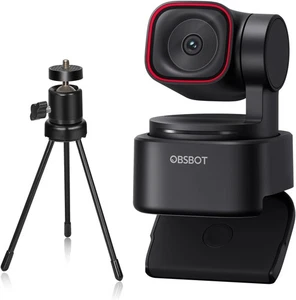 OBSBOT Petite 3 Lite Audio spatial alimenté par l'IA 4K Webcam avec Mini Tripode