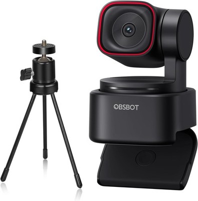 OBSBOT Tiny 3 Lite AI-Powered Spatial Audio 4K Webcam With Mini Tripod