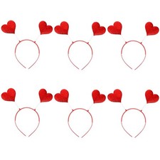 6PCS Red Heart Headband Valentine Day Boppers Sequin Love Party Accessories