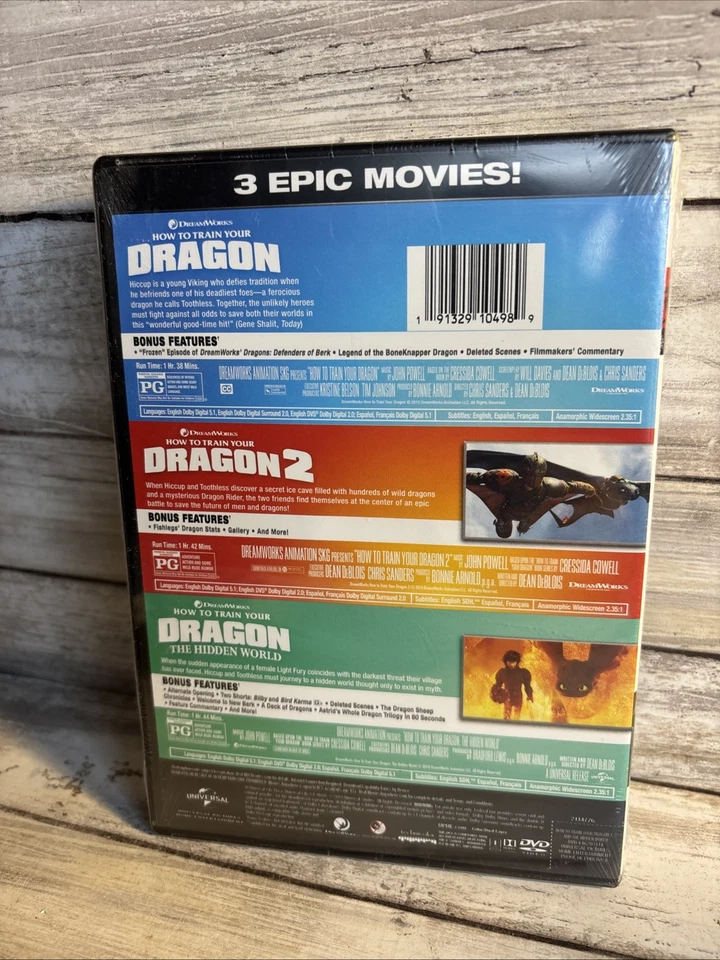 New! How to Train Your Dragon: 3-Movie Collection (DVD, 2019) Sealed Ships Free - Image 4 of 4