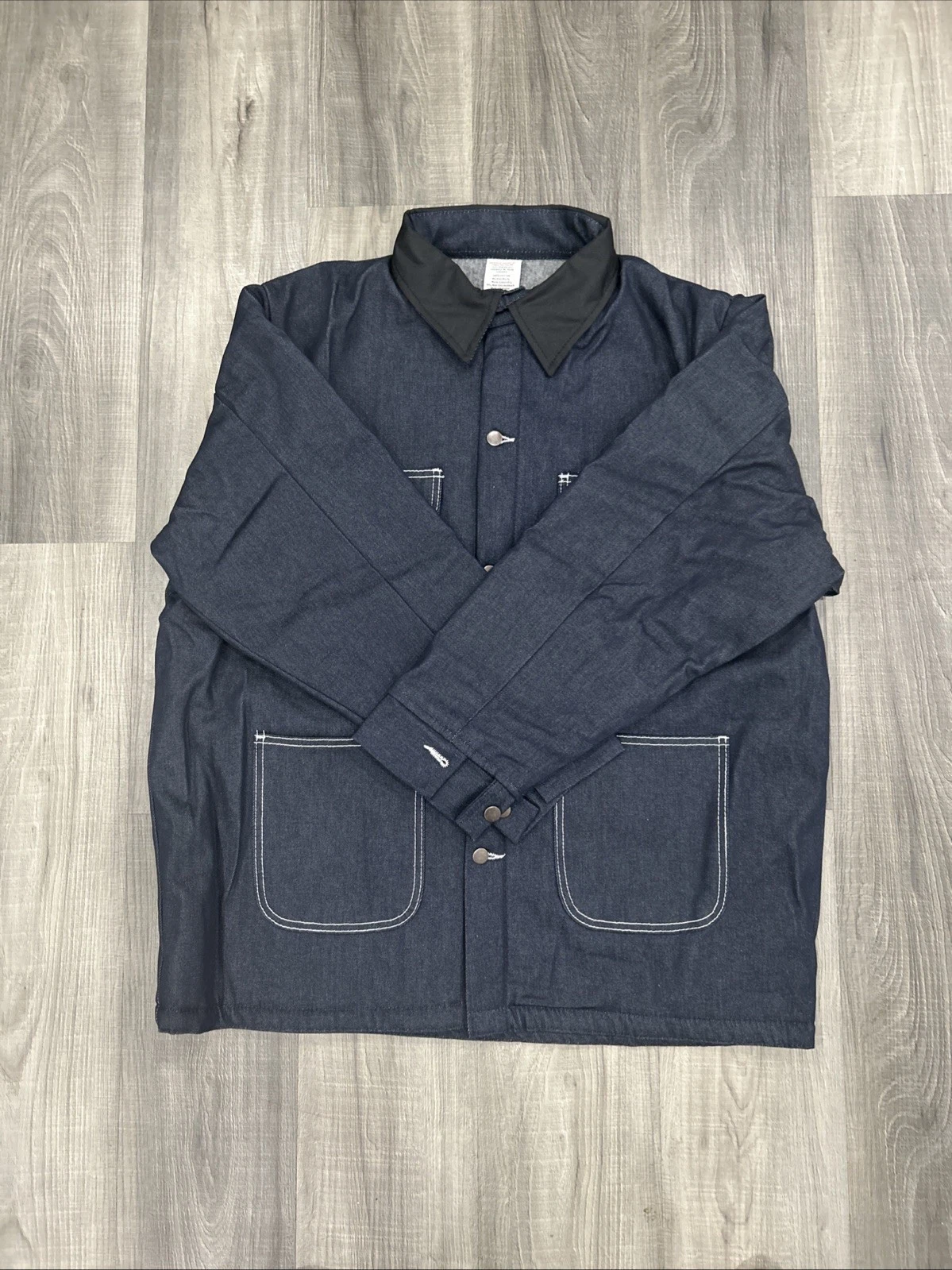 Bob Barker Blanket Lined XL Dark Denim Work Chore Barn Jean Jacket Prison Coat