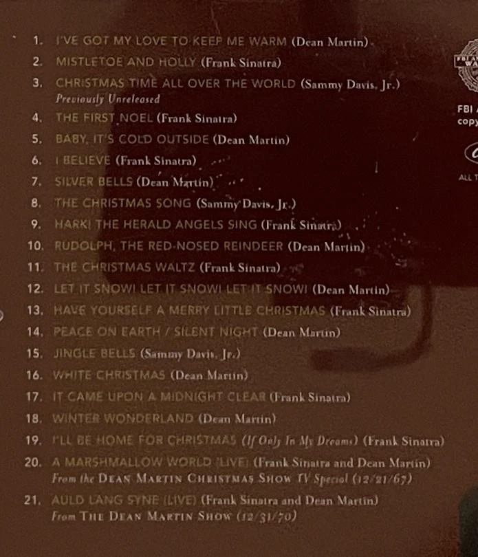 Frank Sinatra Dean Martin Sammy Davis Jr. Christmas with The Rat Pack CD Capitol Foto 4 de 4