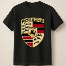 Large Crest Porsche Stuttgart Heritage Motorsport Unisex T Shirt
