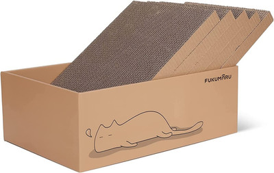 5 PCS Cat Scratching Boards, 11.4 Inch Width Ex-Large Cat Scratcher Box, Reversi