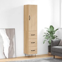 Highboard Sonoma-Eiche Nachbildung 34,5X34X180 Cm Holzwerkstoff