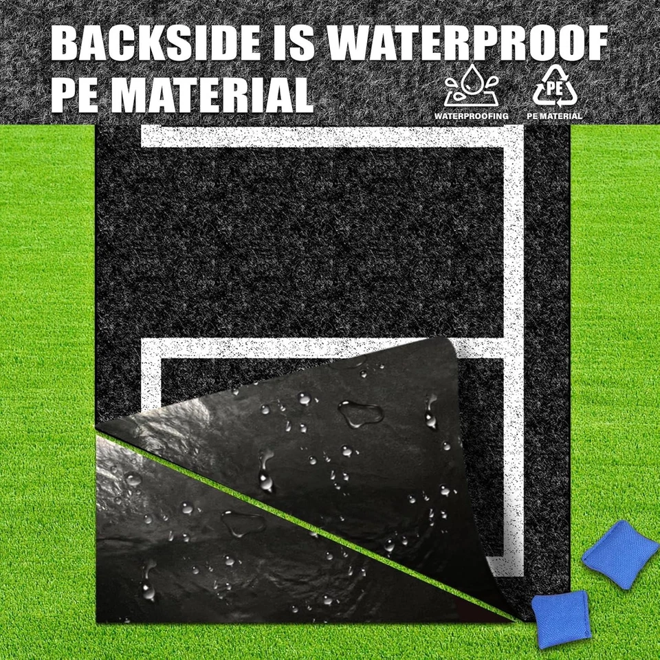 2 Packs Cornhole Mats 5 X 8 Ft Felt Prevent Slipping Cornhole Pads for Cornhole - Image 4 of 4