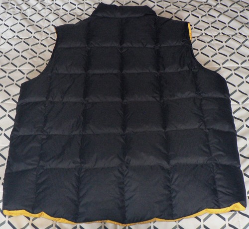 LANDS’ END Mens Sz Large NWT Blue / Yellow Reversible Goose Down Zip Puffer Vest - Picture 3 of 9