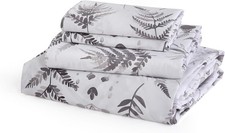 100 Cotton Floral Sheet Set Full, 300 Thread Count Printed Sateen Sheets, So...