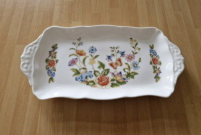 Aynsley Cottage Garden Bone China Sandwich Tablett rechteckig Servierplatte Schale