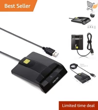 Military USB Smart Card Reader for CAC IDs Compatible with Windows Mac OS