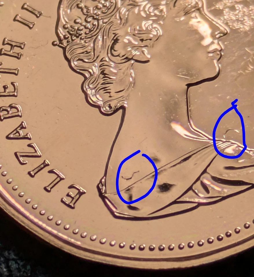 1987 1c Canada Cent Bu Proof Like Die Crack Error Mint Error Uncirculated + - Image 2 of 4