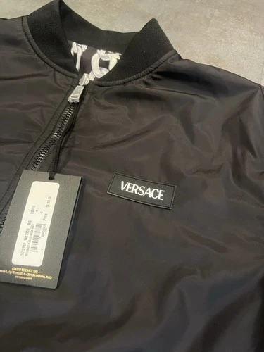$2050 Men's Versace medusa chains reversible bomber jacket size 52 Fits L image 15
