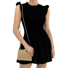 Olga Berg Gabby Metallic Hot Fix Crystal Clutch 