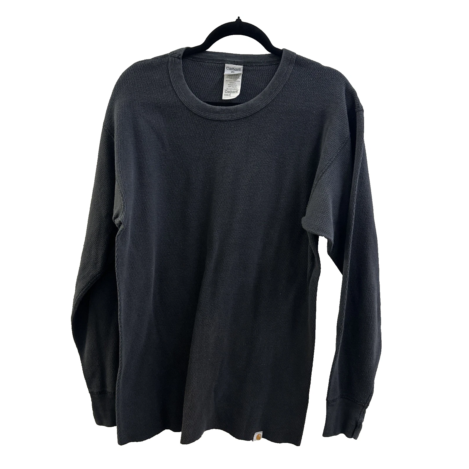 Carhartt K56 Black Waffle Knit Thermal Shirt Men’s XL USA Made