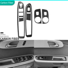 6x Real Carbon Fiber Window Lift Switch Panel Cover For Chevrolet Traverse 09-17