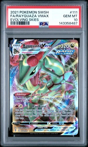 2021 Pokemon Sword & Shield Evolving Skies #111 Fa/Rayquaza Vmax PSA 10