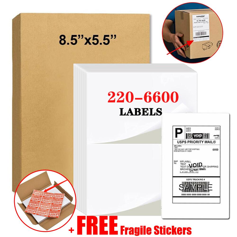 Etichette Spedizione Mezzo Foglio 400 Etichette Adesive Per Spedizioni - Formato Mezzo Foglio 8,5 X 5,5", Compatibili Con EBay E PayPal Scritta Vespa 50 - Foto 11