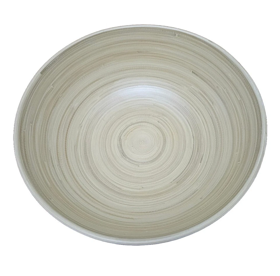 Ensaladera LEXA Blanco/Bambú 12" Ligera Grande para Servir Foto 2 de 4