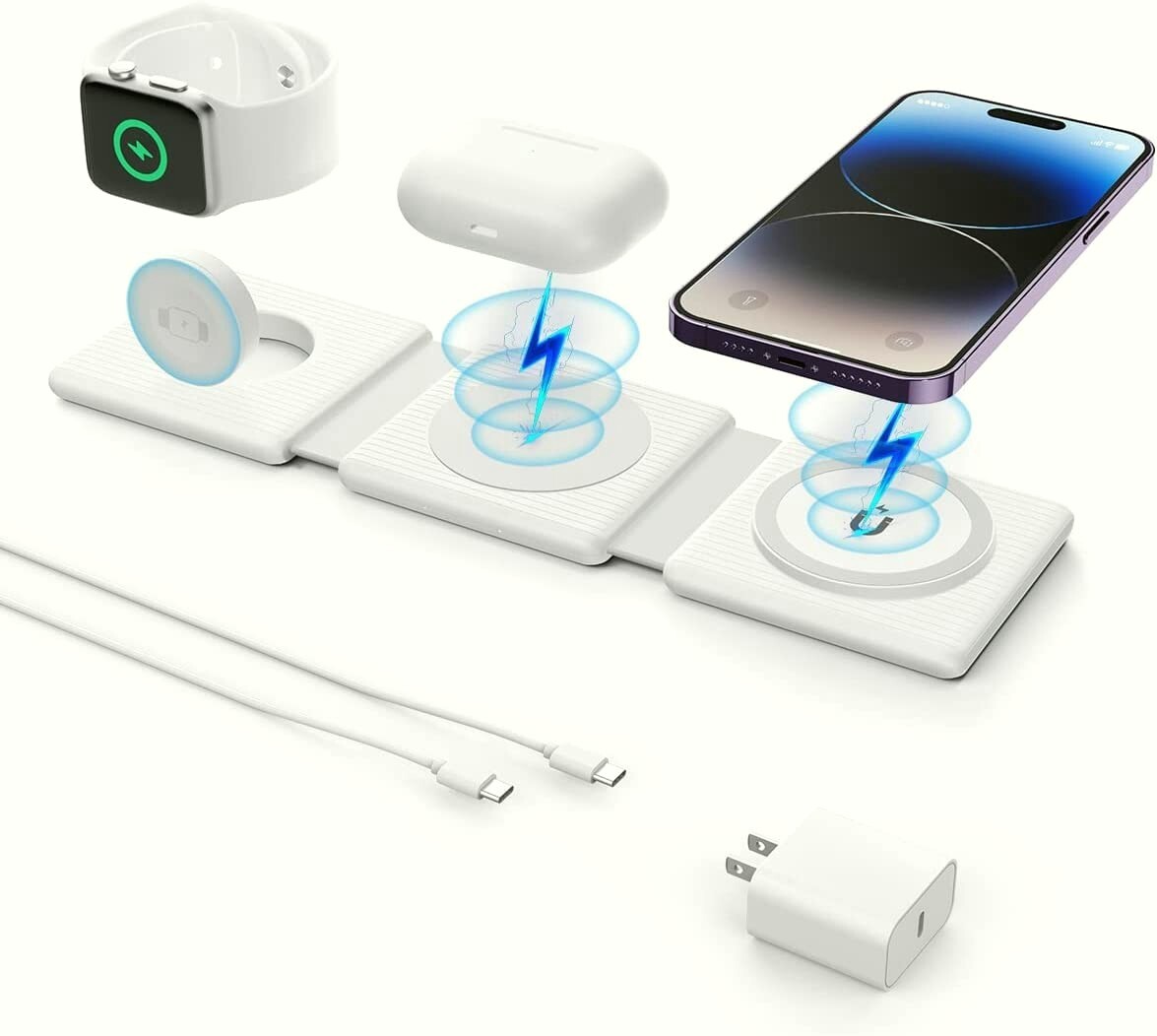3-in-1 Foldable Wireless Charging Station for Fast Travel Charging-image
