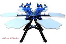 Easy operate 6 Color Silk Screen Printing Press Machine 6Color DIY Machine006366