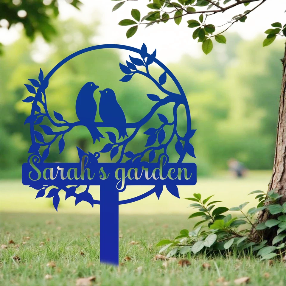 Custom Garden Sign with Stake, Metal Bird Garden Sign, Granny Garden Sign - Image 2 of 4