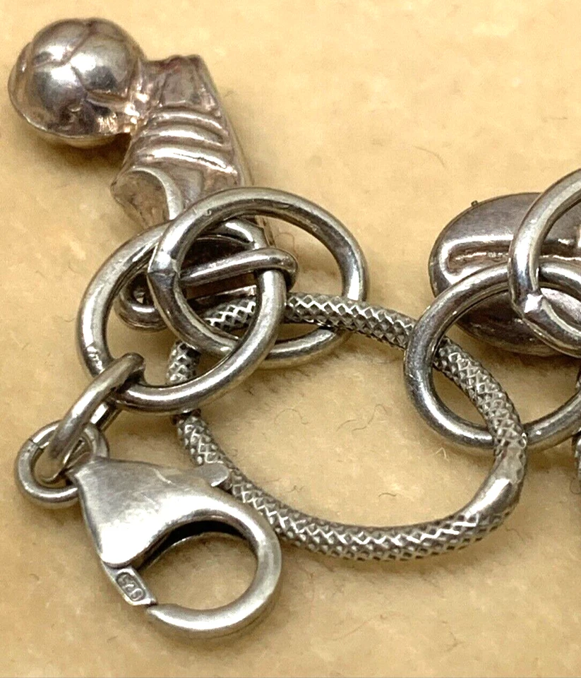 BRACCIALE ANNI 70 CON CHARM IN ARGENTO 925 LUNGO CM 20/22 - Immagine 4 di 4