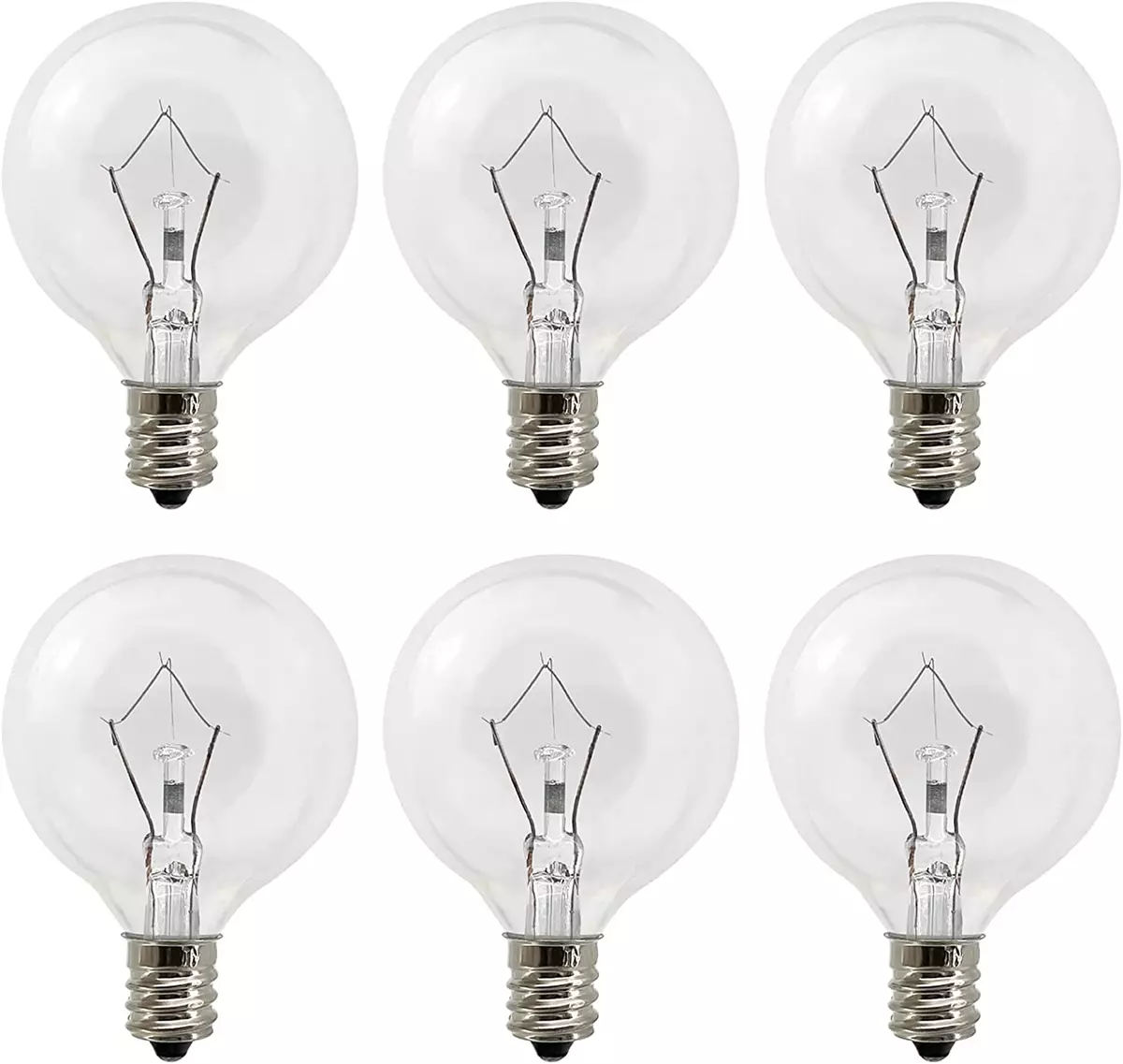 Wax Warmer Bulbs 6 Pack G50 25 Watt Light Bulbs for Full Size Scentsy Warmers