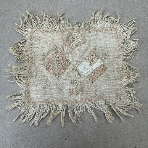 Antique American Folk Art Civil War Sampler? Patch? Fabric South Confederate