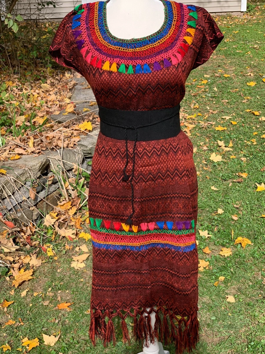 Vestido de rebozo Faja Mexican Dress Belt Embroidery Chiapas 1 Size  Unitalla K64