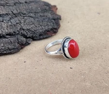 Amazing Red Coral Gemstone 925 Sterling Silver Handmade Gift For Women PG3889
